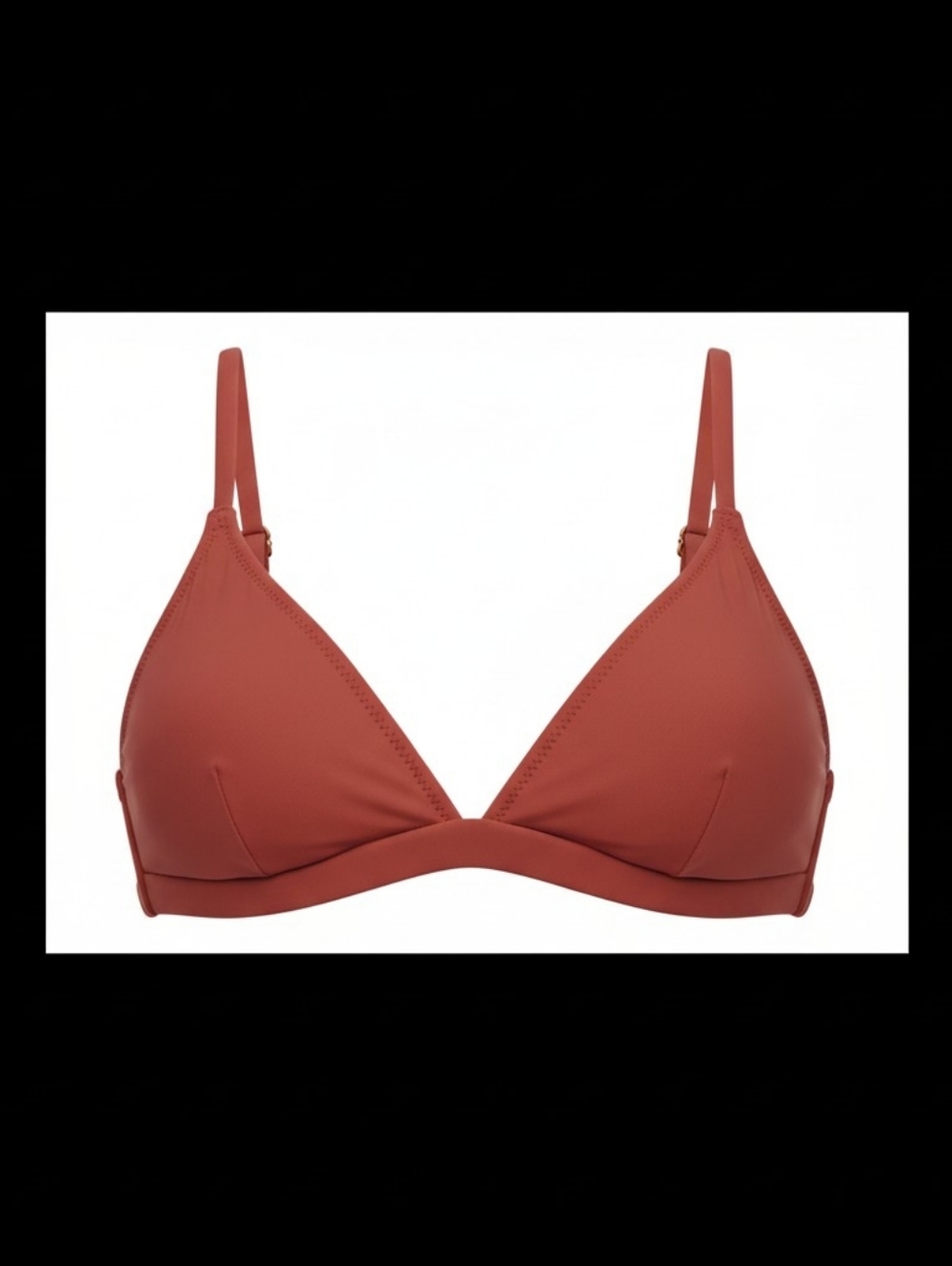 Women's triangle, bikini top with adjustable straps.